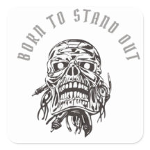 "Born to Stand Out: Bold Skull Sticker"