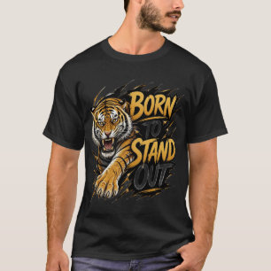 Born To Stand Out – Powerful Tiger Streetwear Desi T-Shirt