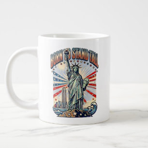 Born to Stand Tall Patriotic Art Giant Coffee Mug