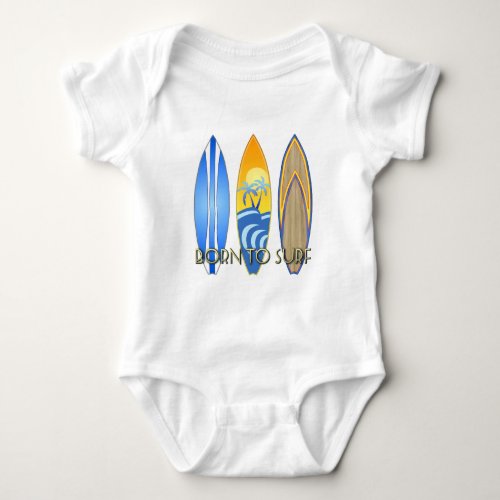 Born To Surf Baby Bodysuit