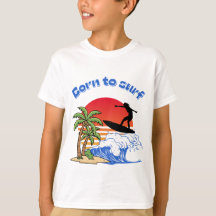 Born to Surf Retro Sunset surfer 