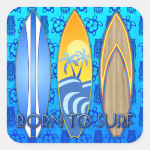Born To Surf Square Sticker