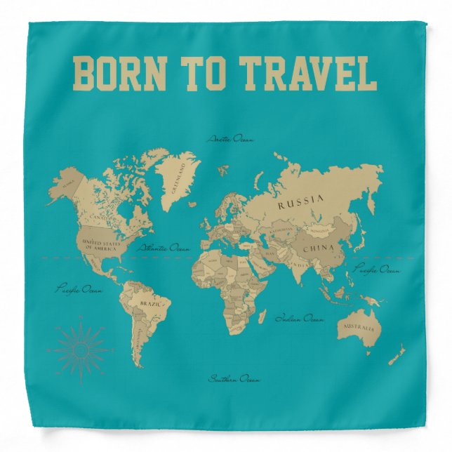 Born To Travel Bandana (Front)