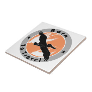 Born to travel ceramic tile