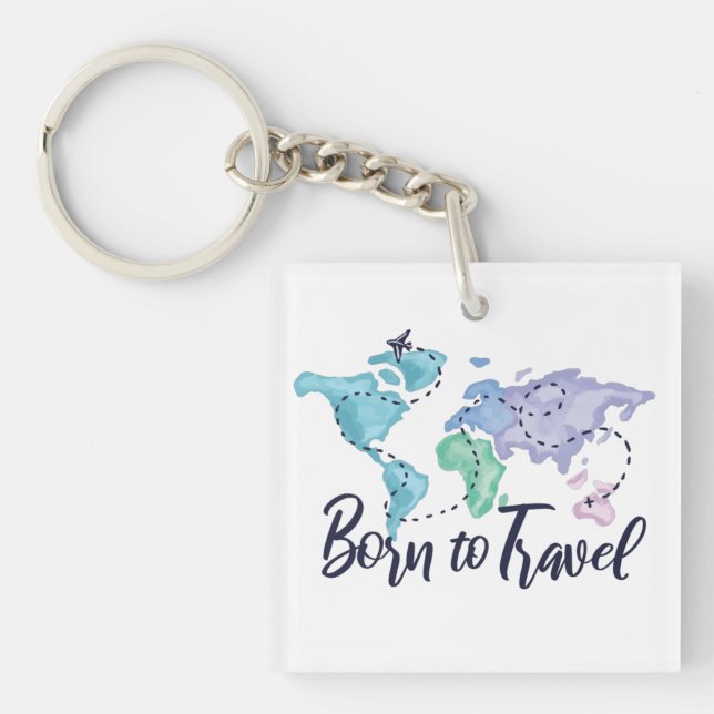 Born to Travel Keychain (Front)