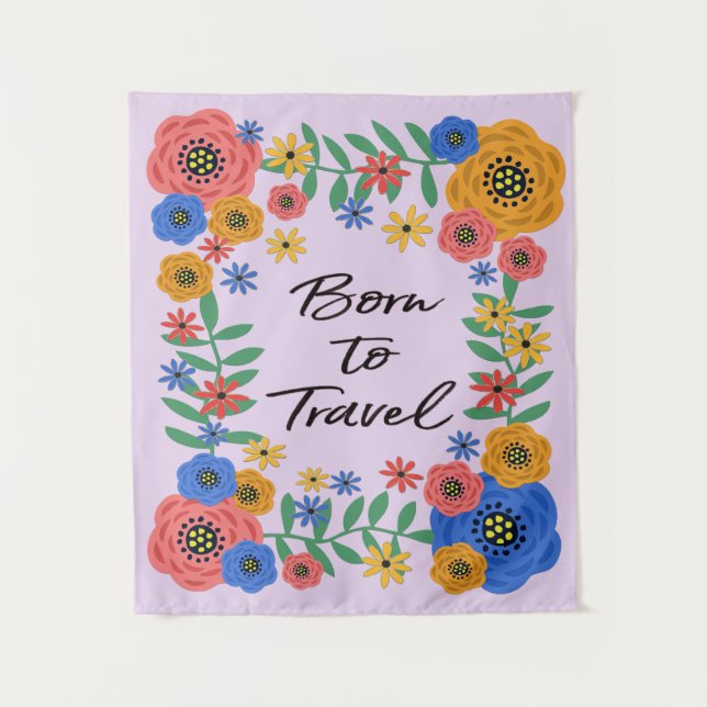 Born To Travel Small Tapestry (Front)