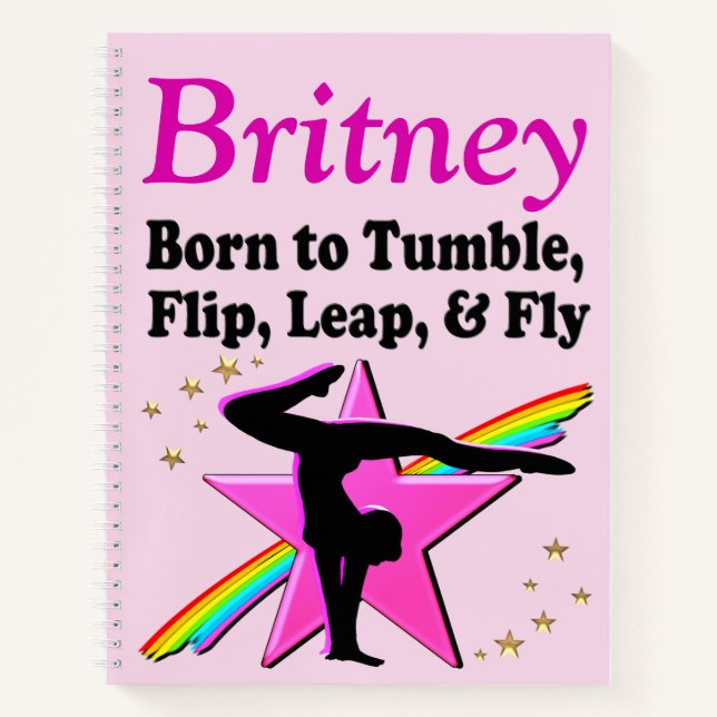 BORN TO TUMBLE GYMNAST PERSONALIZED NOTEBOOK (Front)