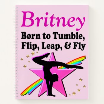 Born To Tumble Gymnast Personalized Notebook by MySportsStar at Zazzle