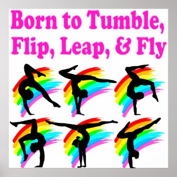 Born To Tumble Gymnastics Design Poster by MySportsStar at Zazzle