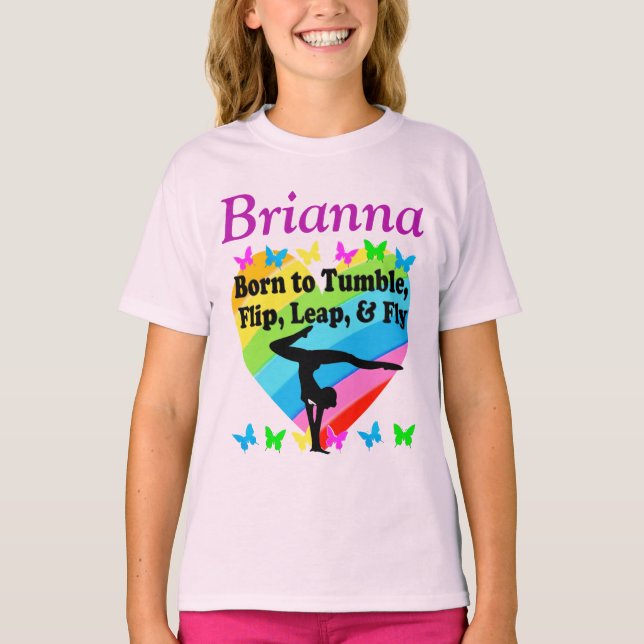 BORN TO TUMBLE, LEAP, AND FLY PERSONALIZED T SHIRT (Front)