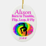 BORN TO TUMBLE PERSONALIZED GYMNAST ORNAMENT