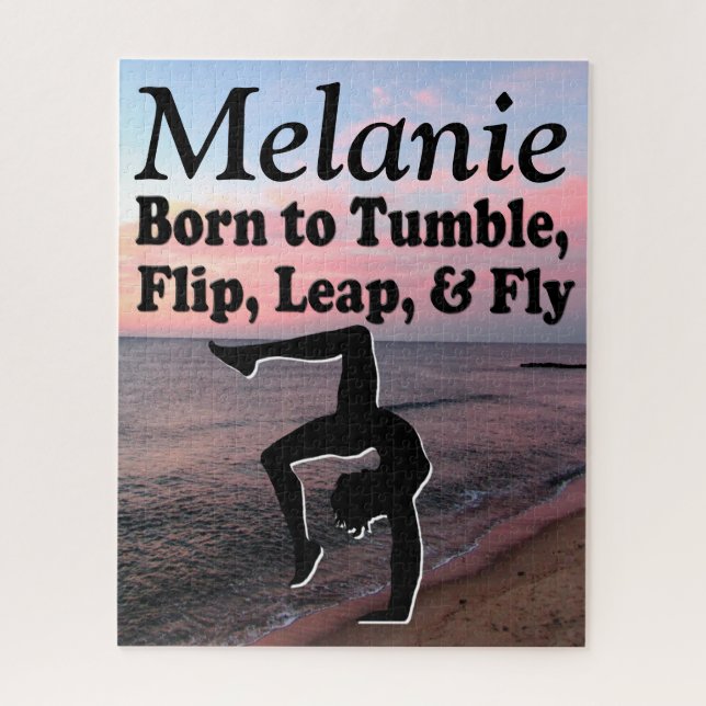 BORN TO TUMBLE PERSONALIZED GYMNAST PUZZLE (Vertical)