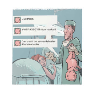 Born To Tweet Funny Cartoon Notepad