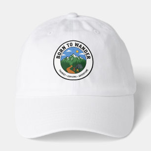 Born to Wander Mountain Adventure Camp Badge Hat