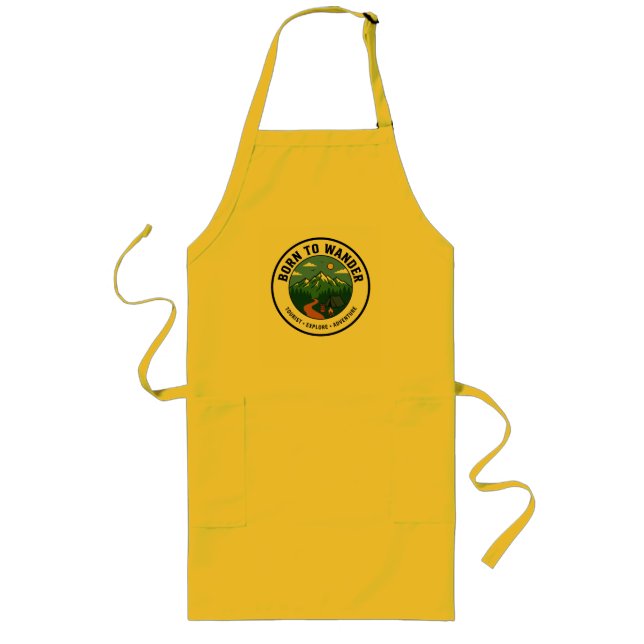 Born to Wander Mountain Adventure Camp Badge  Long Apron (Front)
