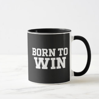 Born to Win Motivational Success White Typography  Mug