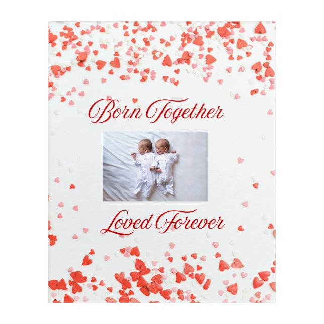 Born Together Loved Forever Twin Nursery Wall Art  (Front)