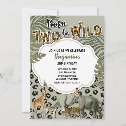 Born Two Be Wild Birthday Invitation