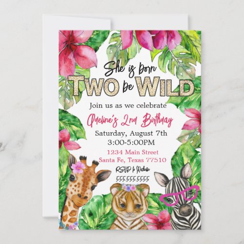 Born TWO be Wild Birthday Invitation