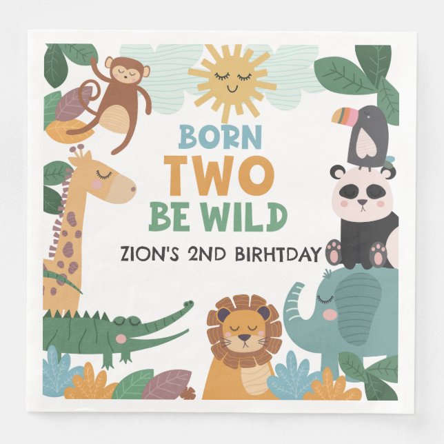 Born Two Be Wild Blue  Paper Dinner Napkins (Front)