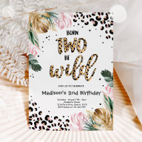 Born Two Be Wild Jungle Leopard Print Birthday 