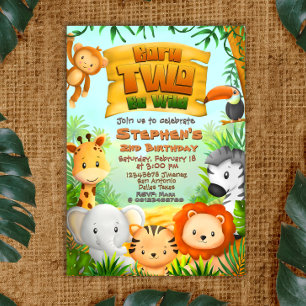 Born Two Be Wild - Safari 2nd Birthday Invitation