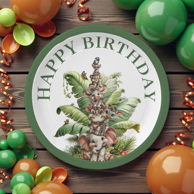 Born Two Be Wild Safari Birthday Paper Plates (Creator Uploaded)