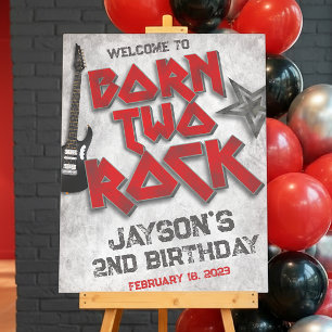 Born Two Rock - 2nd Birthday Foam Board