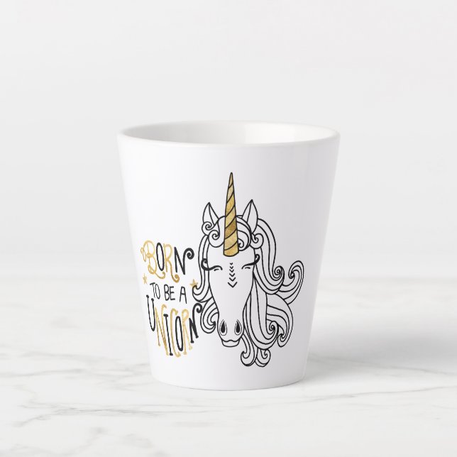 Born Unicorn Christmas Latte Mug (Front)