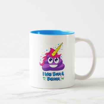 Born Unicorn Emoji Poop Two-tone Coffee Mug by MishMoshEmoji at Zazzle