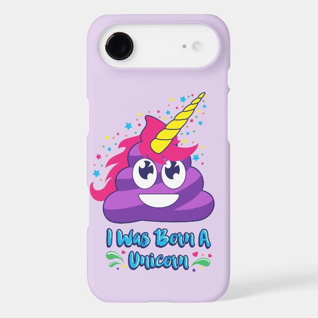 Born Unicorn Poop Emoji Phone Case (Back)
