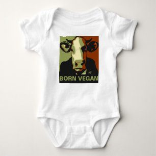 Born Vegan Camo Pop Art Cow Baby Jumper Bodysuit