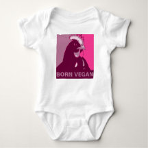 Born Vegan Pink Pop Art Chicken Baby Jumper