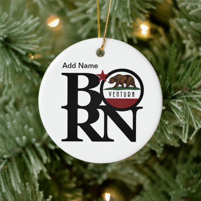 BORN Ventura, California Ceramic Ornament (Tree)