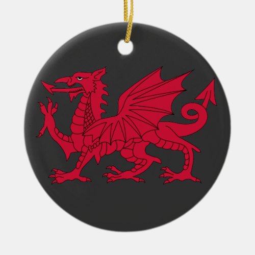 Born Welsh Poem with Dragon Ceramic Ornament