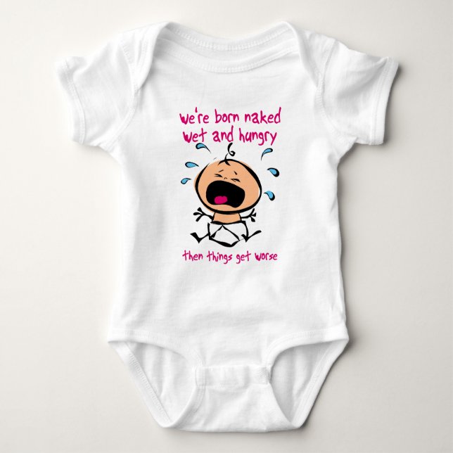 Born Wet Hungry Baby Sleeper Romper (Front)