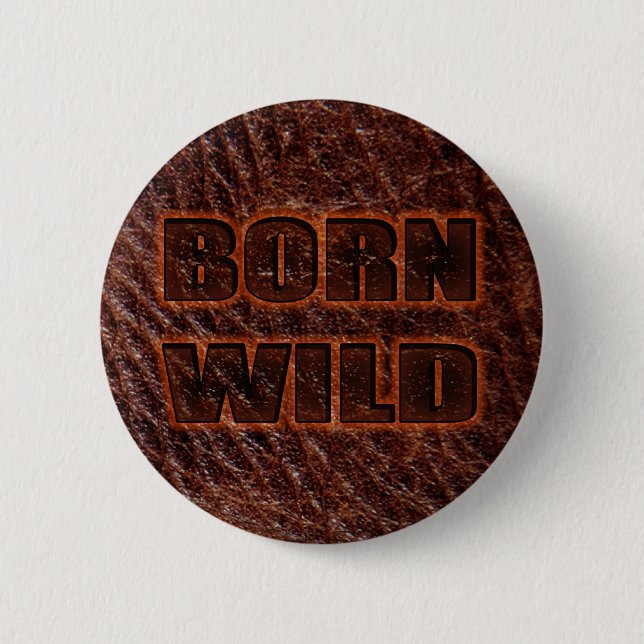 Born wild genuine leather button (Front)