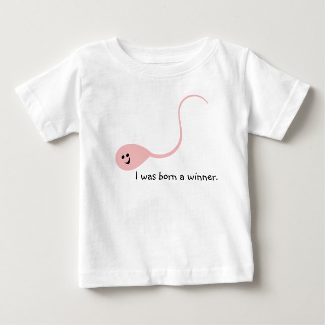 Born Winner Pink Funny Baby T-shirt (Front)
