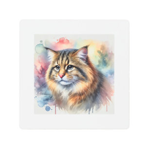 Bornean cat 220924AREF139 - Watercolor Metal Print