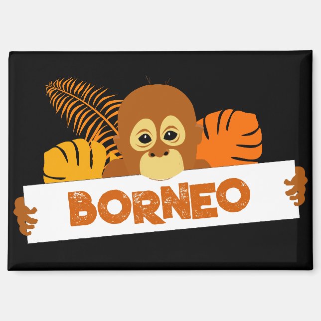 Borneo Cute Orangutan Magnet (Front)