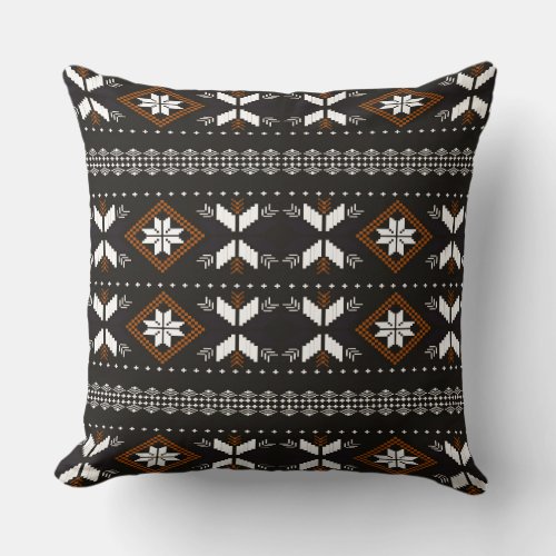 BorneoDayak tribal style pattern Throw Pillow