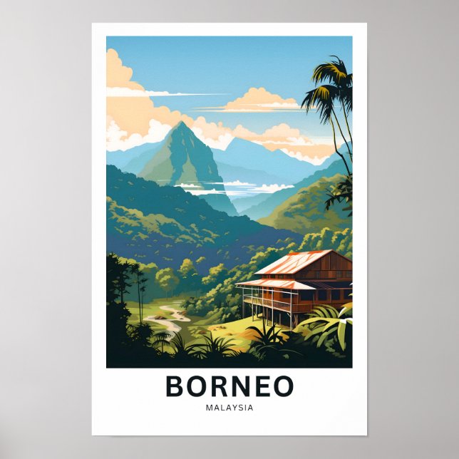 Borneo Malaysia Travel Print (Front)