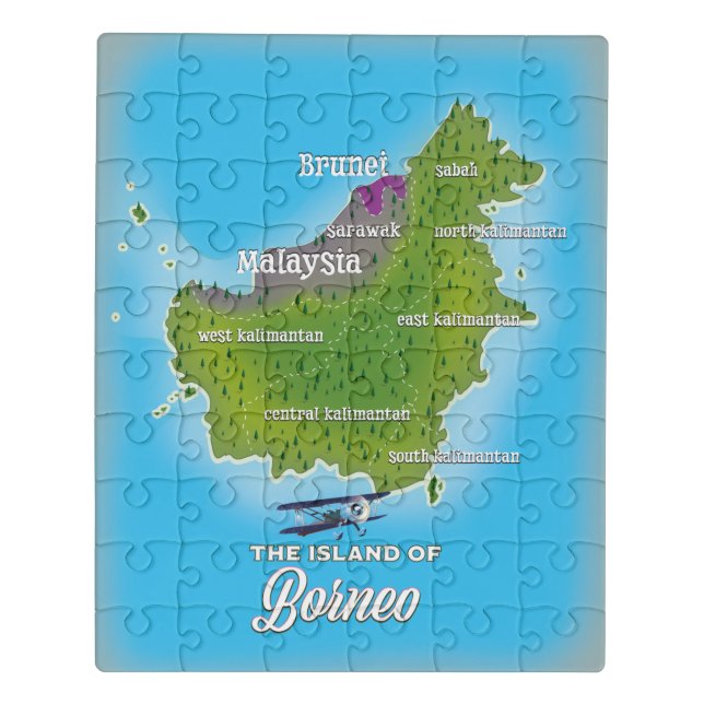 Borneo Map Jigsaw Puzzle (Puzzle Vertical)