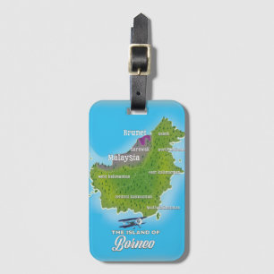 Borneo Map Luggage Tag