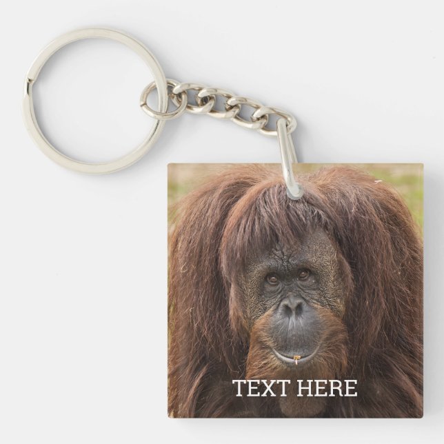 Borneo Orangutan Beautiful Photography Keychain (Front)