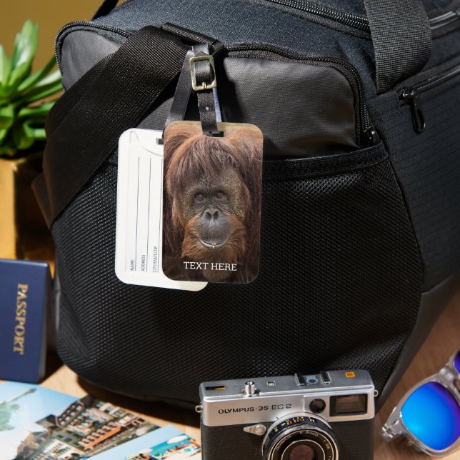 Borneo Orangutan Beautiful Photography Luggage Tag (Front & Back)