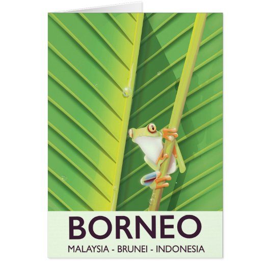 Borneo Poison frog travel poster Cards (Front)