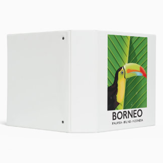 Borneo Toucan travel poster 3 Ring Binder