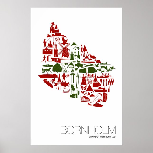 "Bornholm logo" poster 60 x 90 cm portrait (Front)