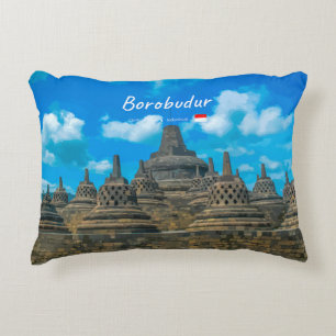 Borobudur, Indonesia - Ancient Buddhist Temple Accent Pillow